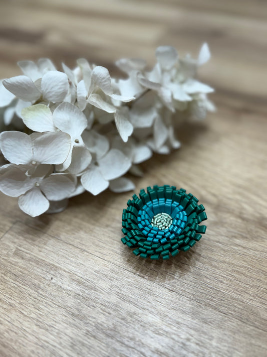 Spilla fiore - Verde, azzurro..