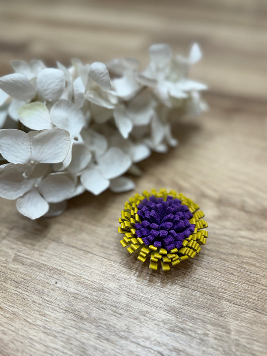 Spilla fiore - Giallo, viola..