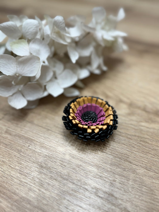 Spilla fiore - Nero, giallo..