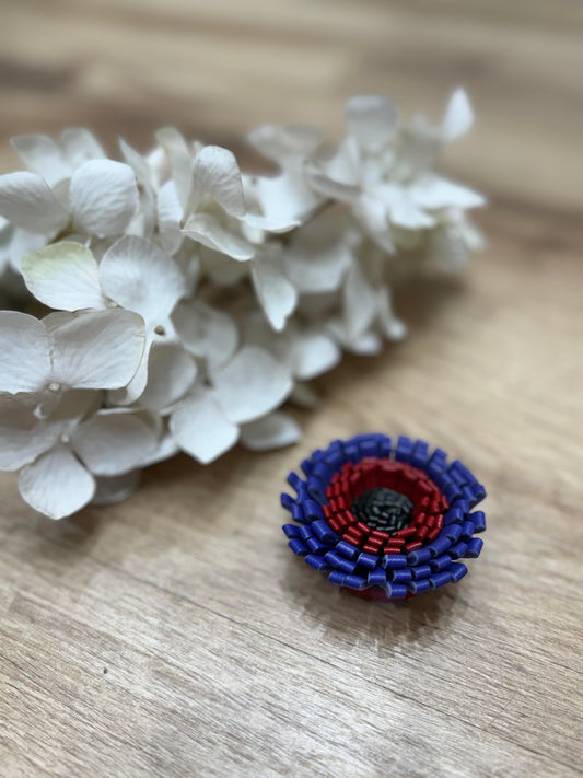 Spilla fiore - Blu, rossa..